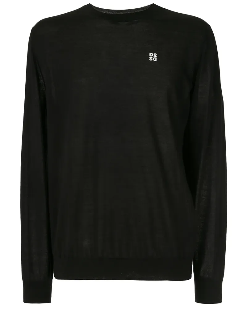 Dsquared2 Fein gestrickter Pullover - Schwarz Schwarz