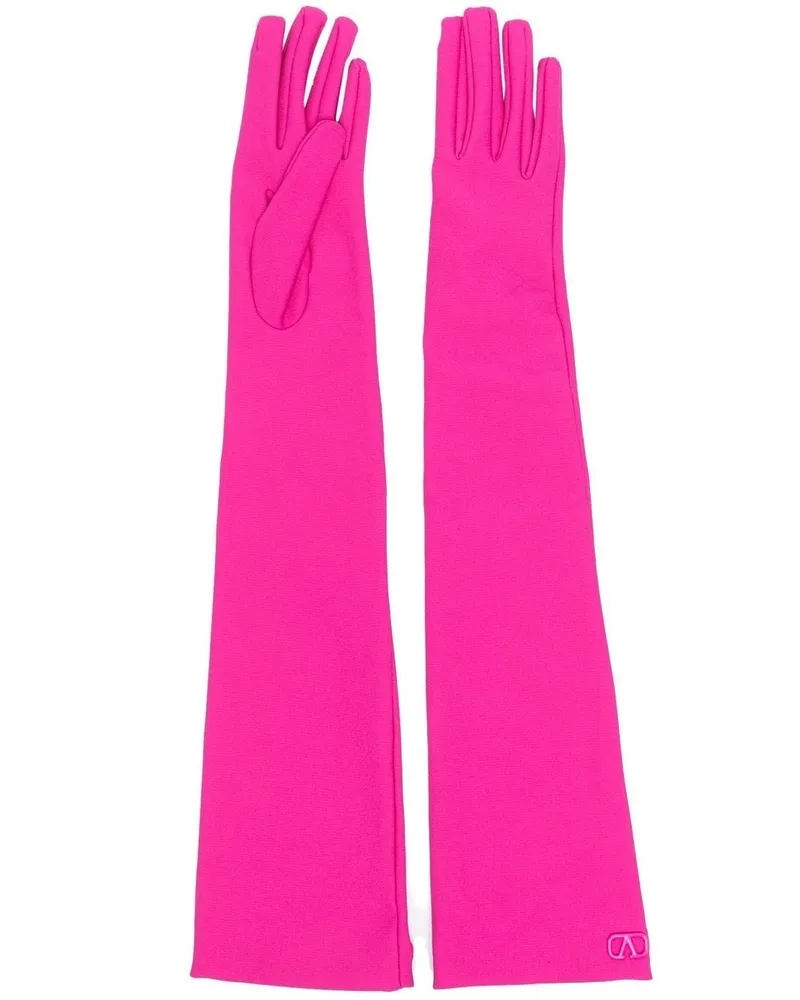 Valentino Garavani Handschuhe mit Logo-Schild - Rosa Rosa