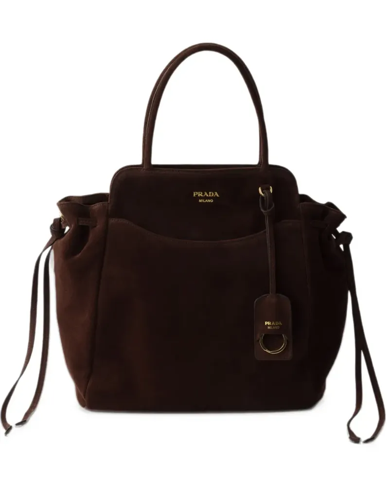 Prada Mittelgroße Carry Tasche aus Wildleder - Braun Braun