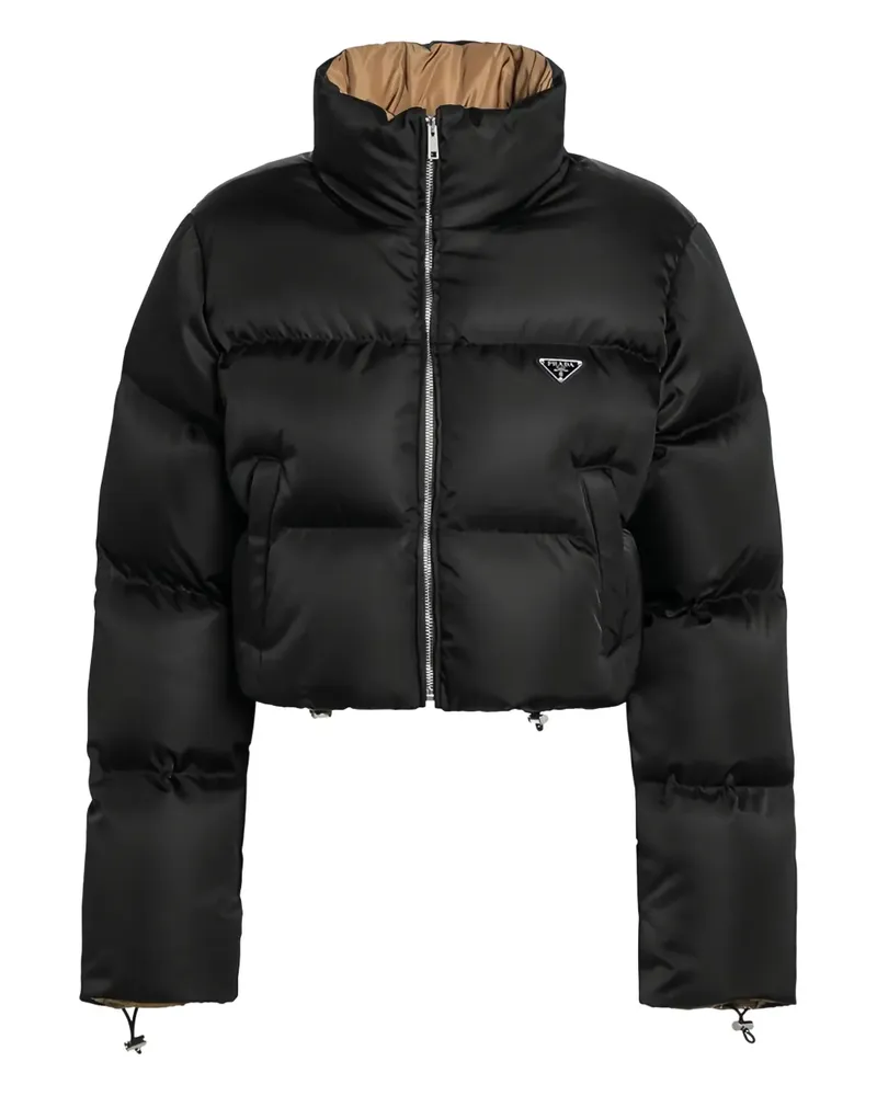 Prada Gefütterte Jacke mit Stehkragen - Schwarz Schwarz