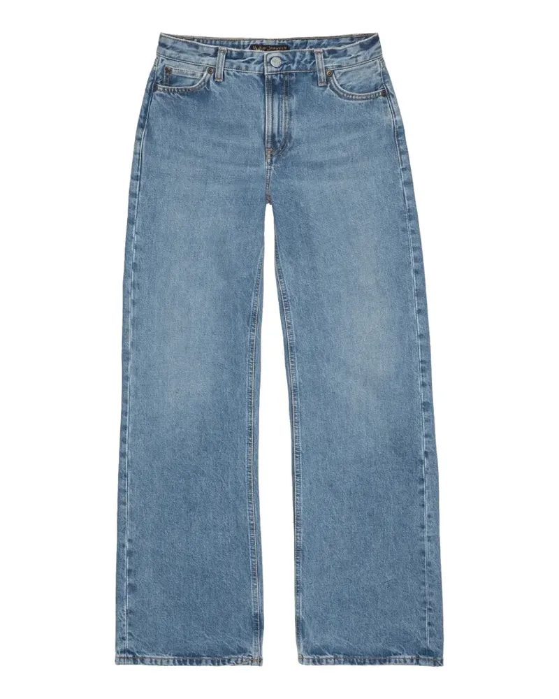 Nudie Jeans Wide Heidi Wide-Leg-Jeans mit Logo-Patch - Blau Blau
