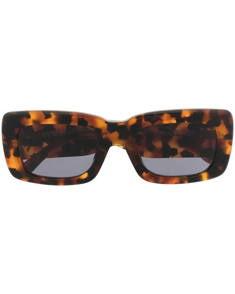 Linda Farrow x The Attico Marfa Sonnenbrille mit eckigem Gestell - Braun Braun