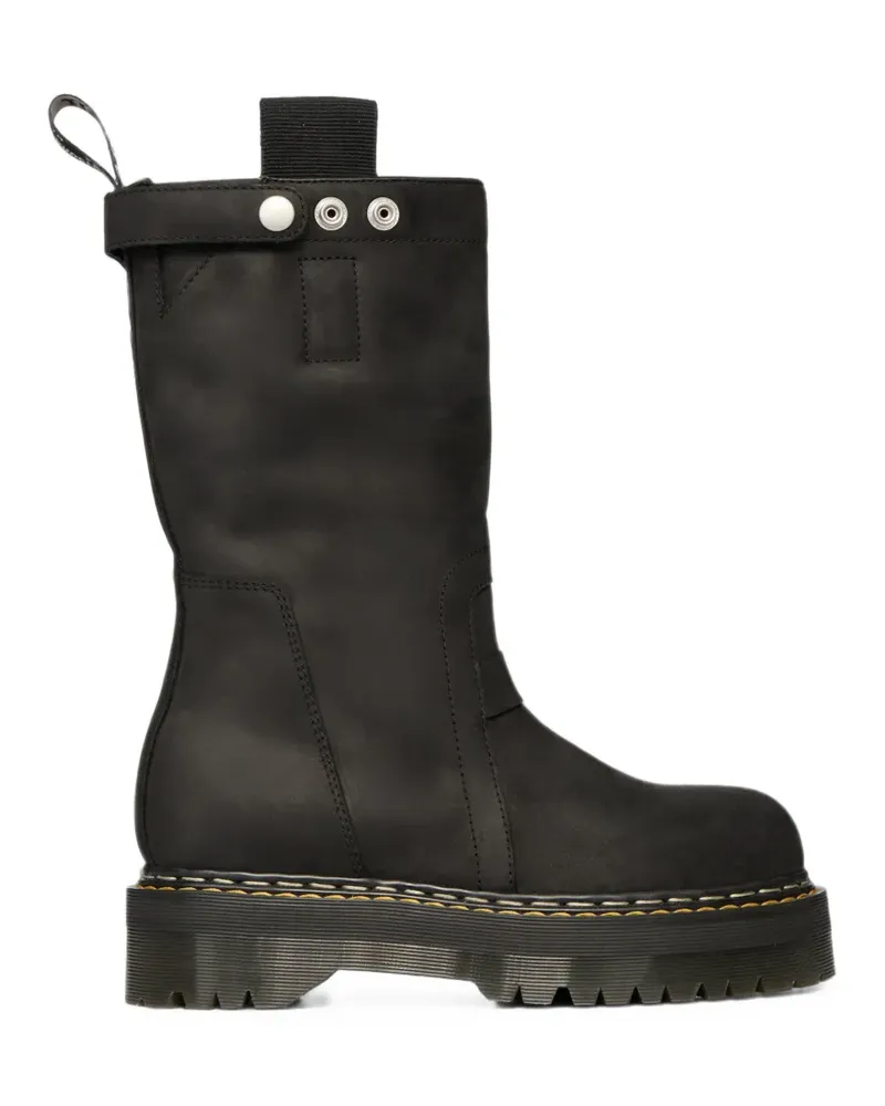 Rick Owens Bikerstiefel mit Plateau - Schwarz Schwarz
