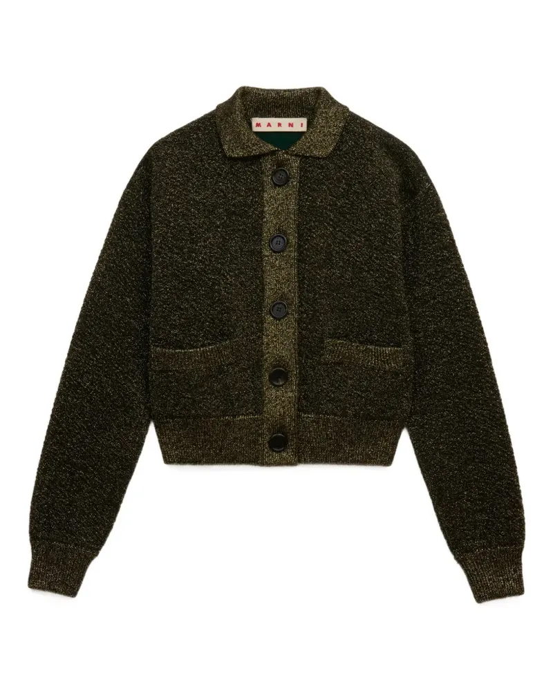 Marni black wool cardigan with lurex detailing - Schwarz Schwarz