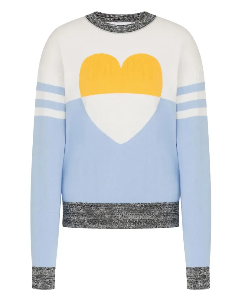 Moschino Rundhals-Pullover mit Herzmotiv - Blau Blau