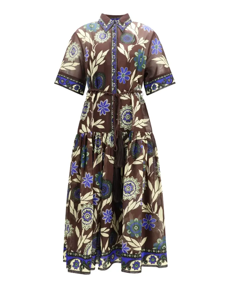 ALEMAIS Jasper floral-print midi dress - Braun Braun
