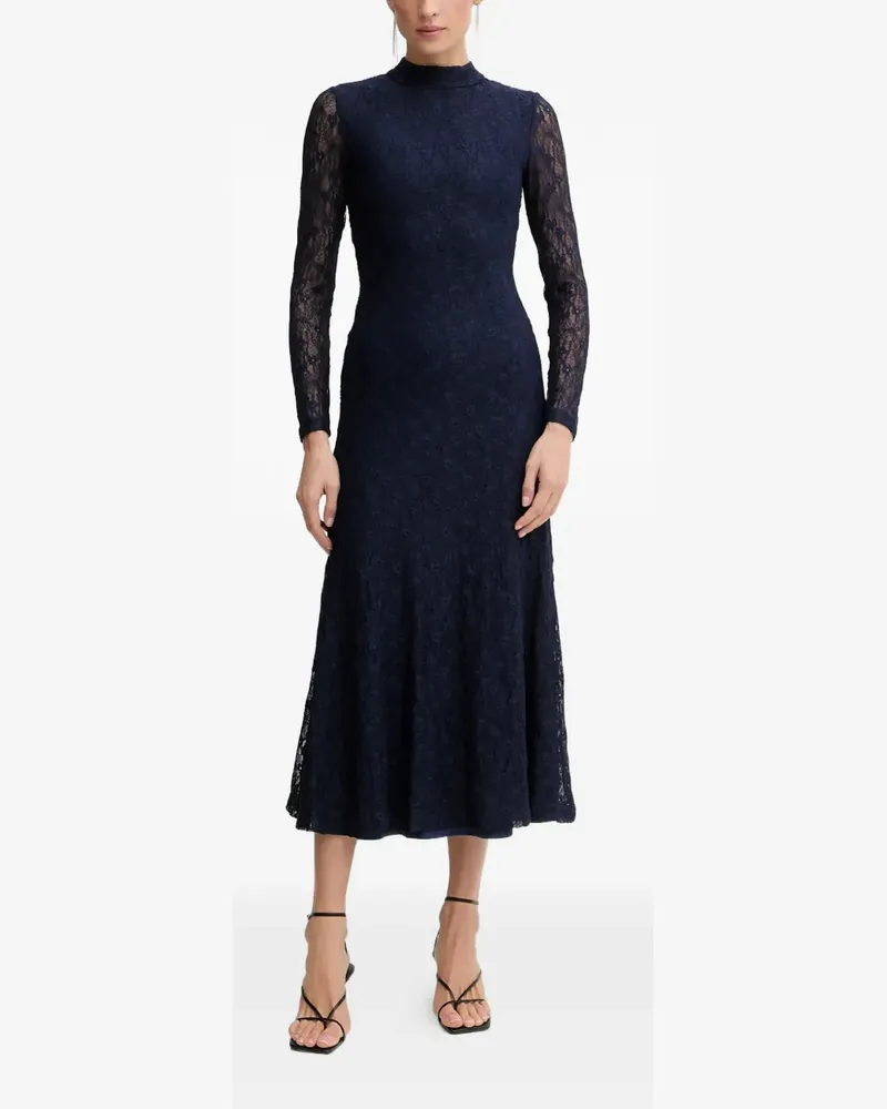 Bardot Ola lace long-sleeve midi dress - Blau Blau