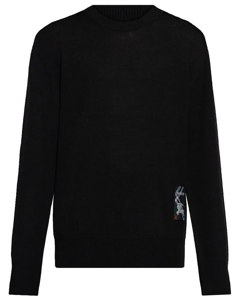 Burberry Strickpullover mit Logo-Patch - Schwarz Schwarz
