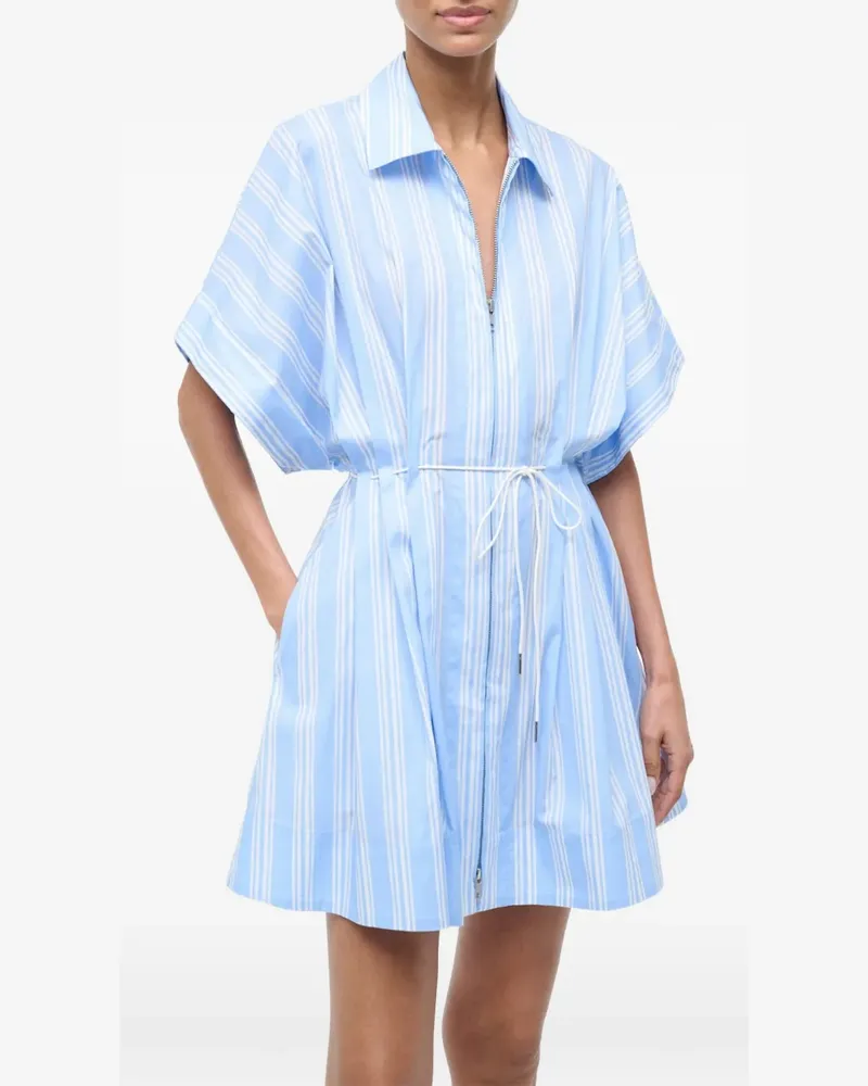 STAUD striped drawstring dress - Blau Blau
