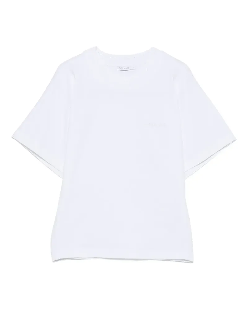 Patrizia Pepe T-Shirt mit Logo-Stickerei - Weiß Weiß