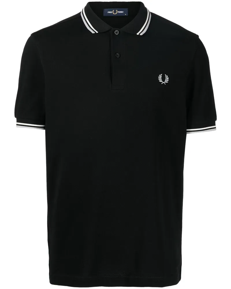 Fred Perry Poloshirt mit Logo-Stickerei - Schwarz Schwarz