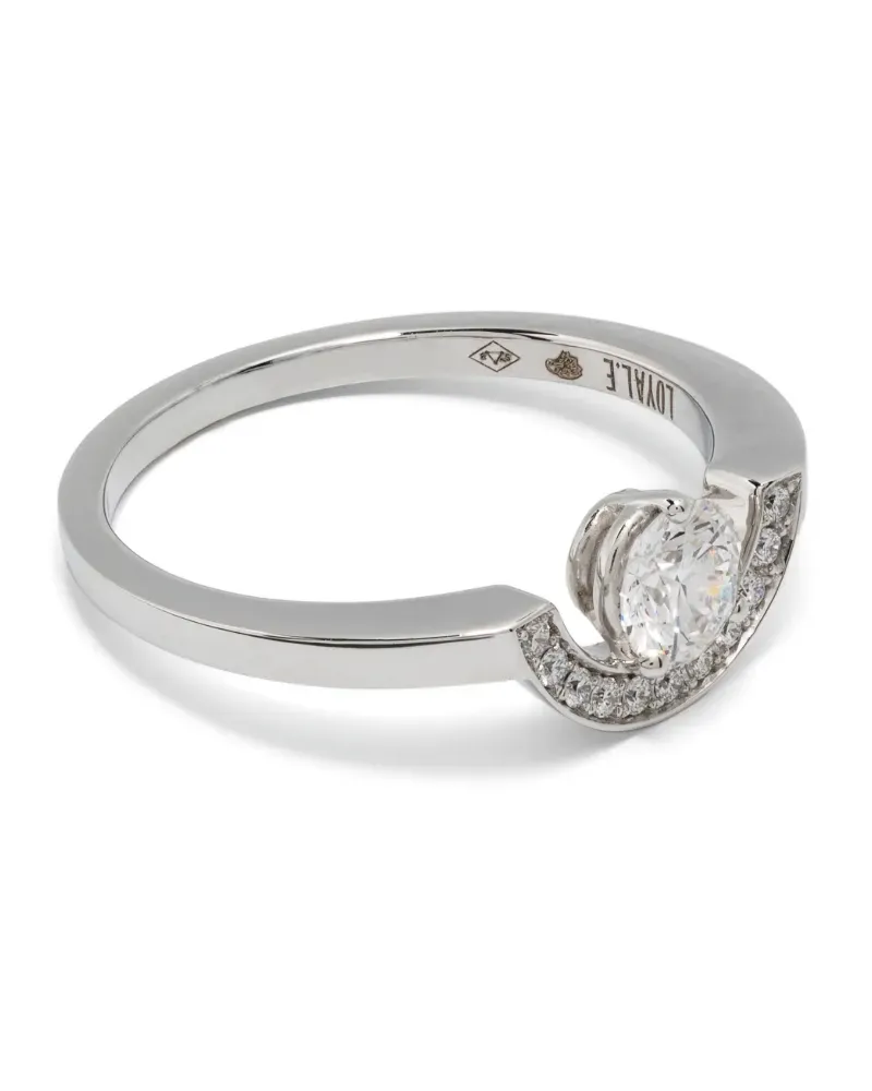 Loyal.e Paris 18kt Intrepide Petit Arc Weißgoldring mit Diamanten - Silber Silber