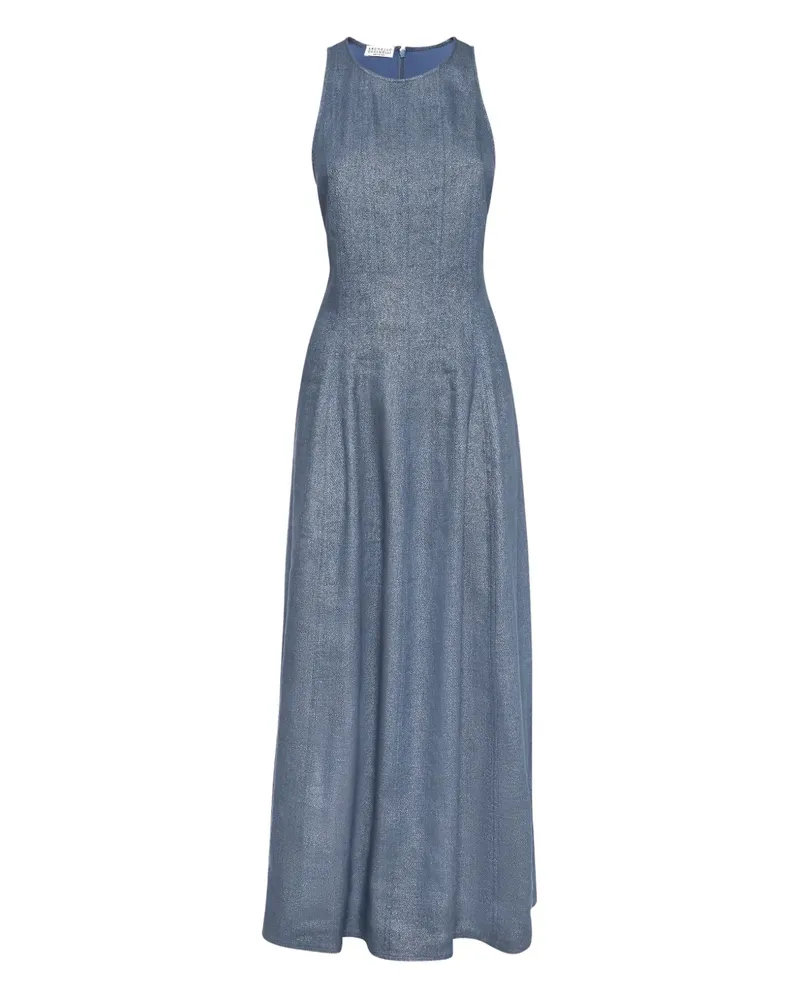 Brunello Cucinelli Maxikleid aus Krepp - Blau Blau