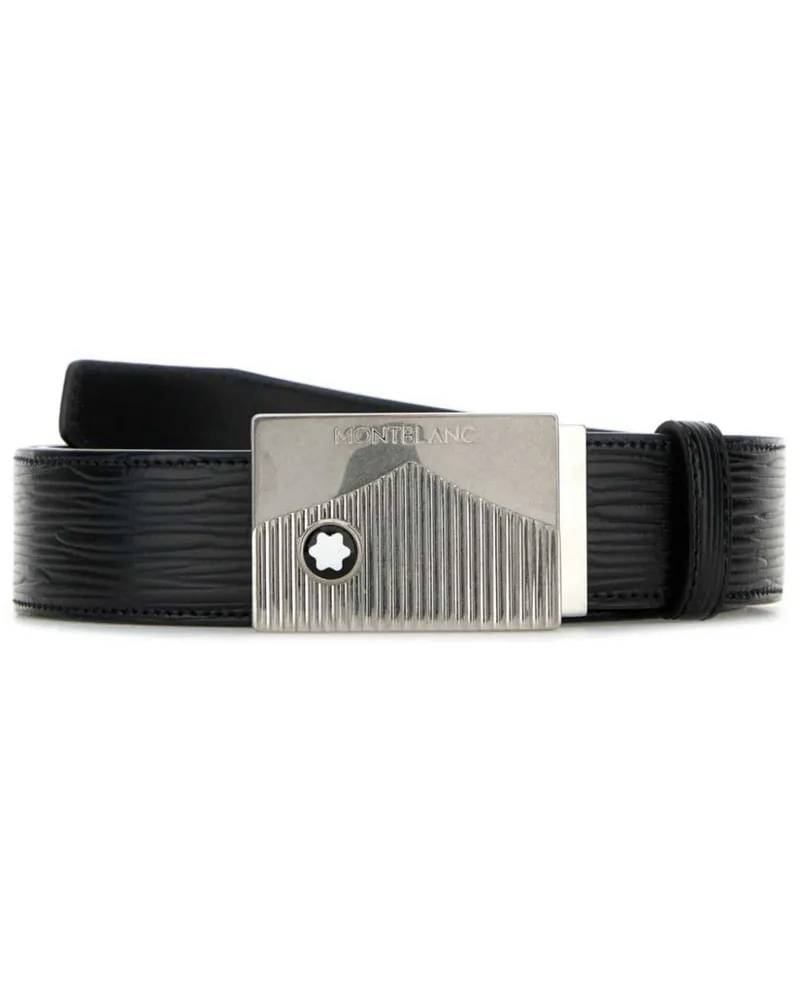 Montblanc Ledergürtel mit Logo-Schild - Schwarz Schwarz