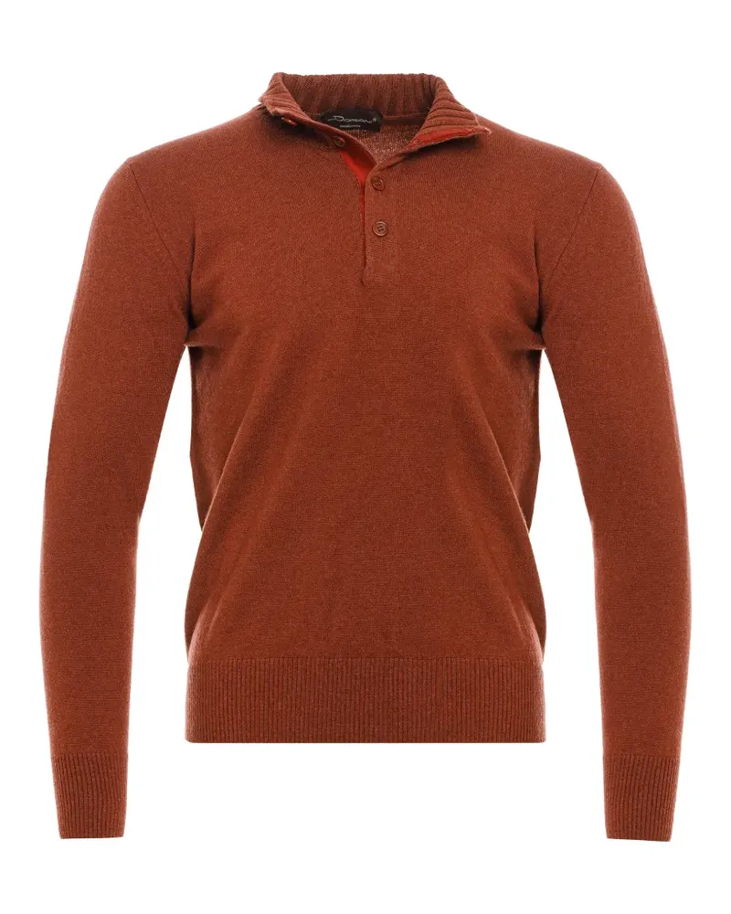 Doriani Geknöpfter Pullover mit Stehkragen - Braun Braun