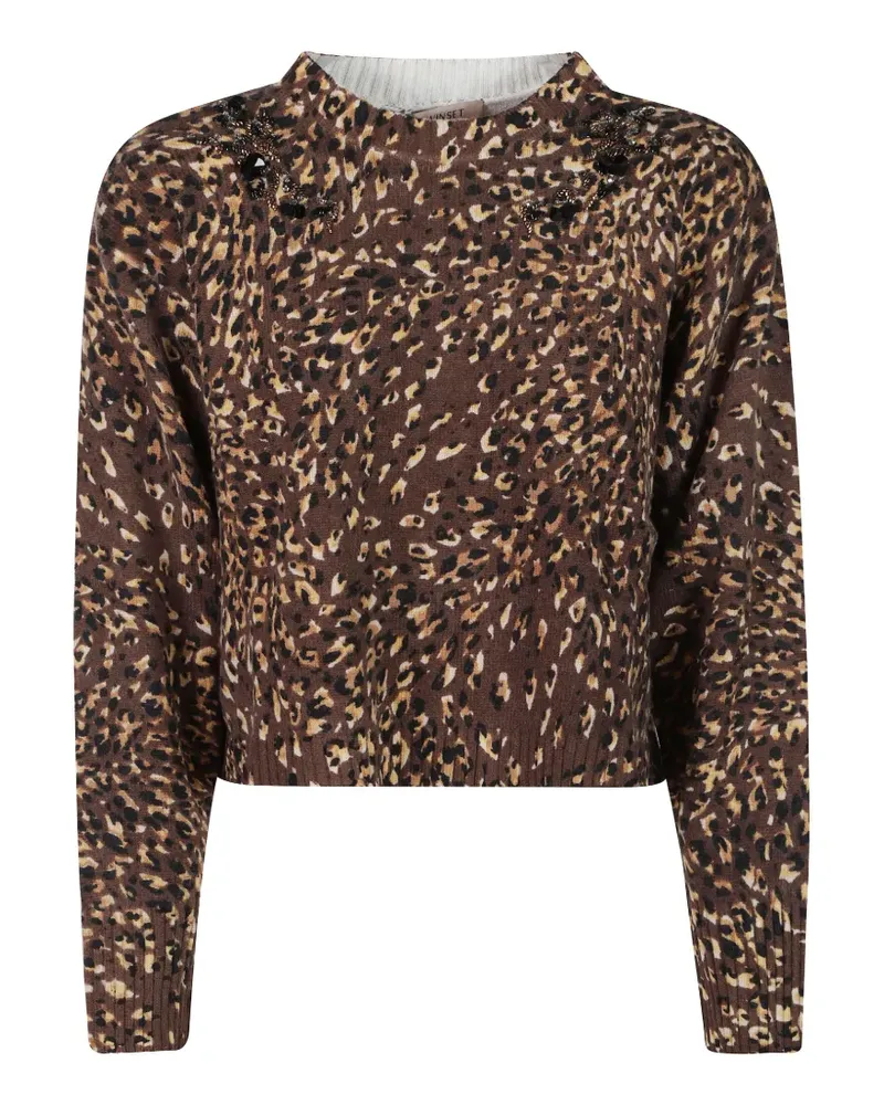 Twin-Set Pullover mit Leopardenmuster - Braun Braun