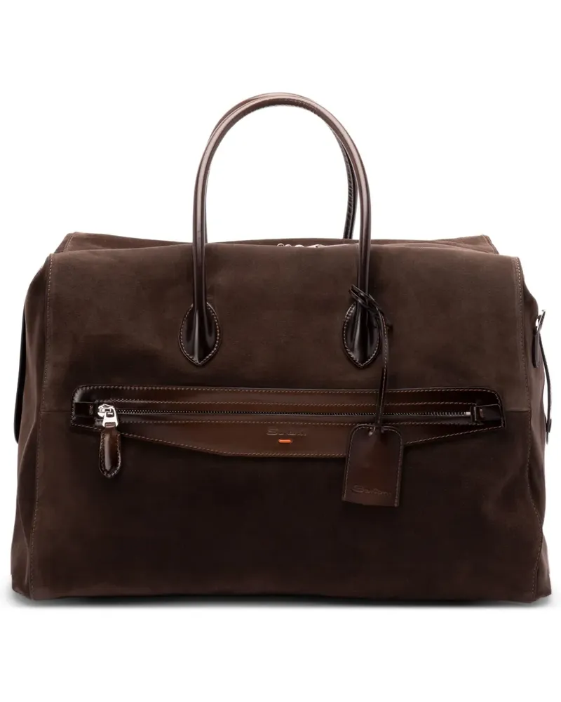 Santoni Reisetasche aus Wildleder - Braun Braun