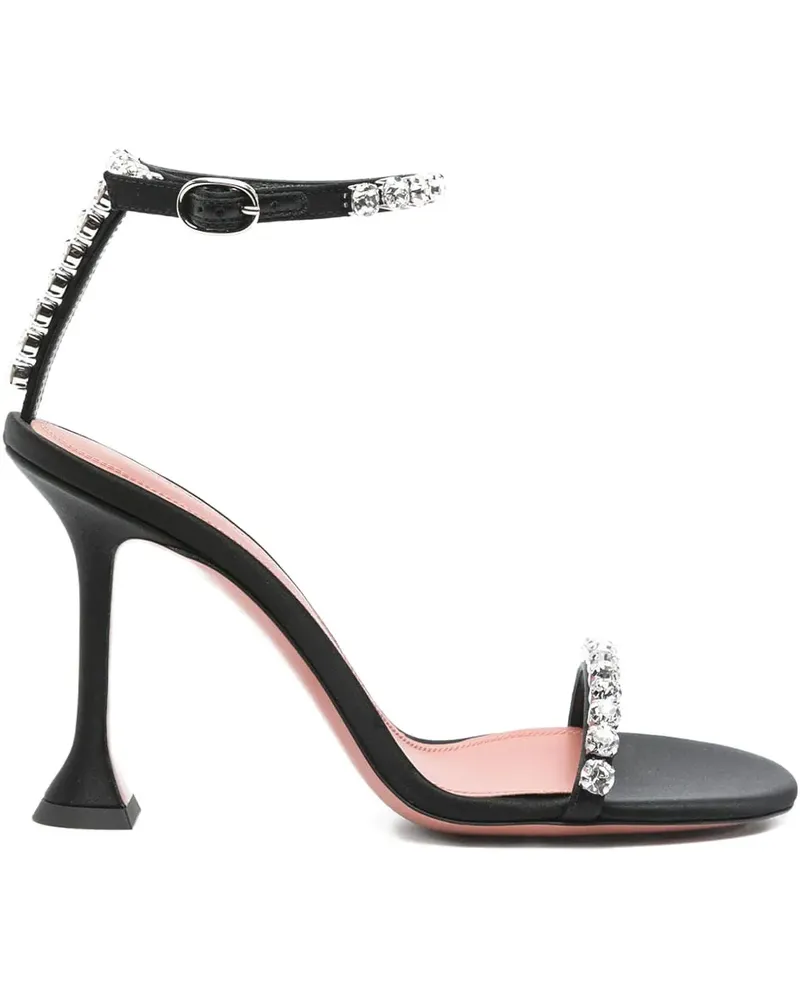 Amina Muaddi Gigi Sandalen mit Kristallen 95mm - Schwarz Schwarz