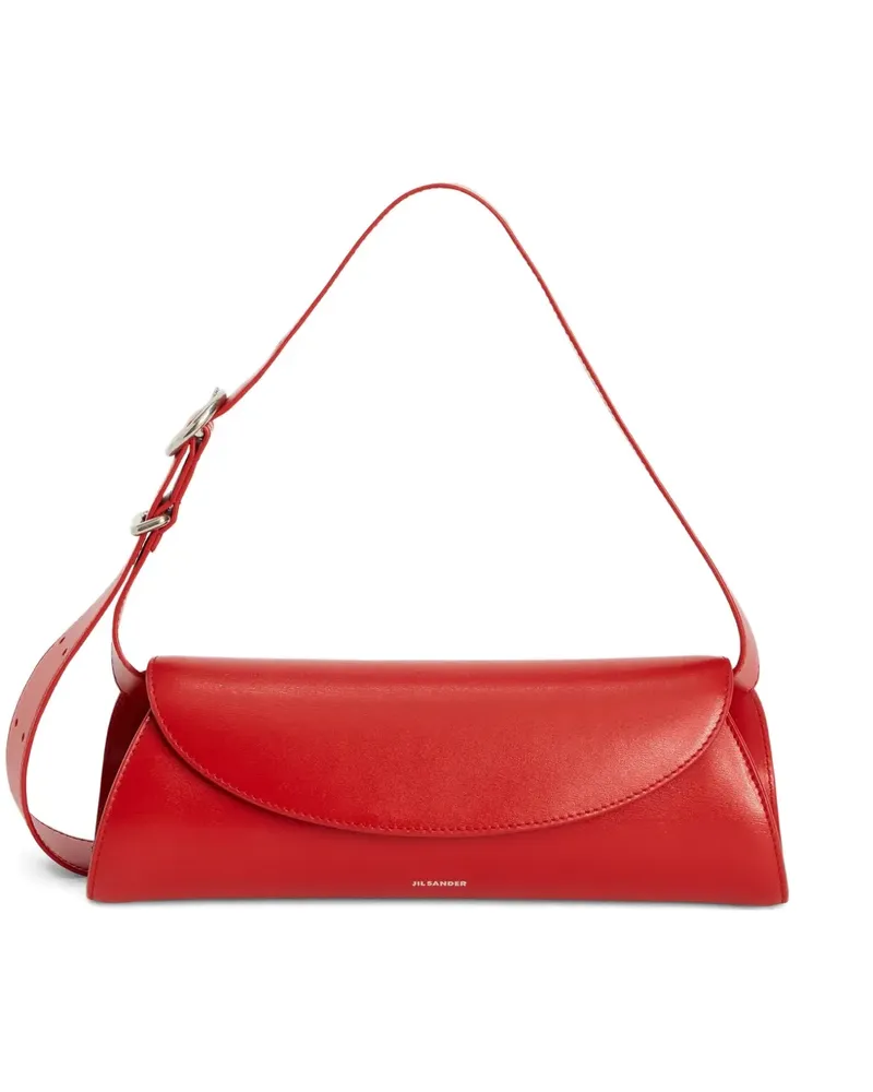 Jil Sander Kleine Cannolo Schultertasche mit Prägung - Rot Rot