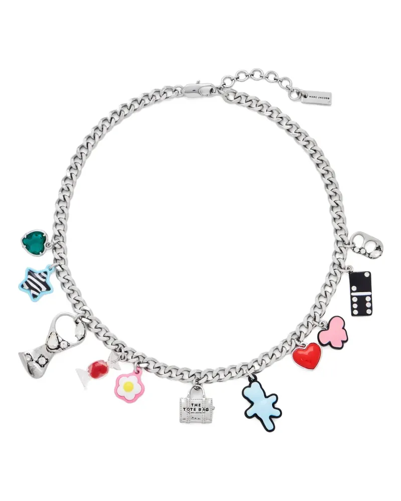 Marc Jacobs Halskette mit Sticker-Anhänger - Silber Silber