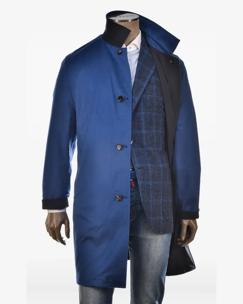 Kiton Wendbarer Regenmantel aus Kaschmir - Blau Blau