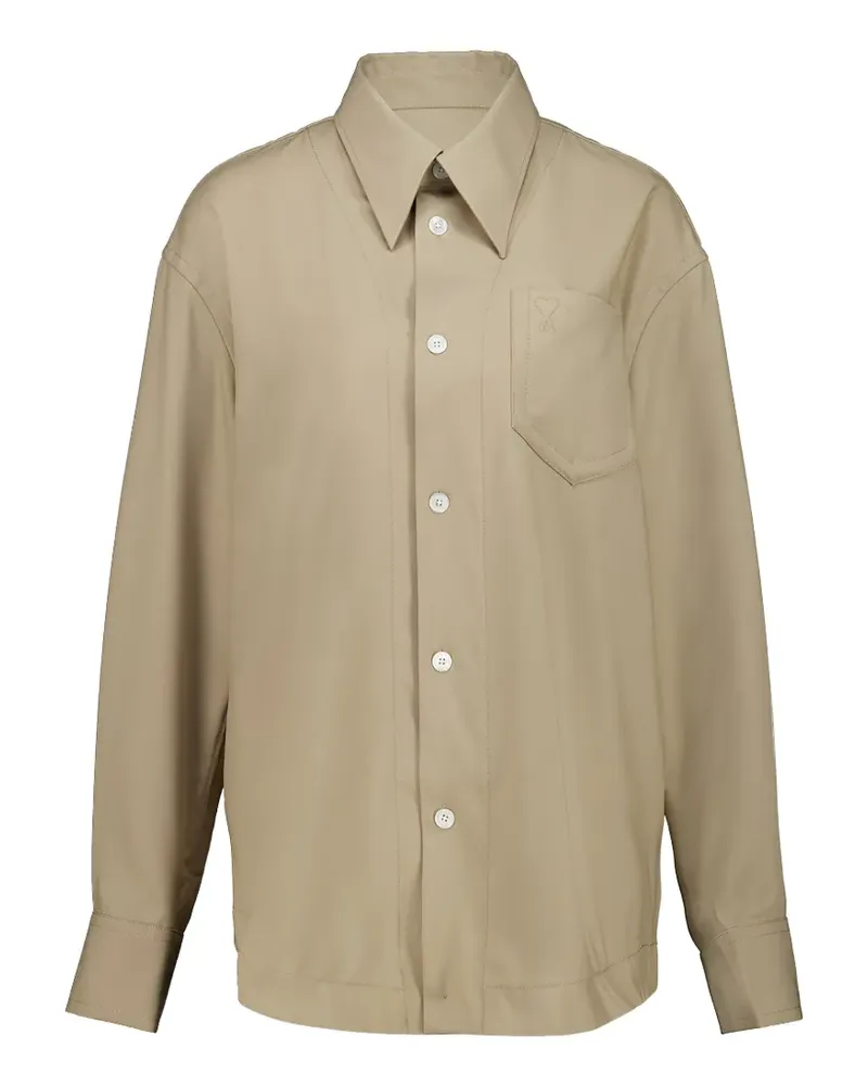 AMI Paris sharp-collar shirt - Nude Nude