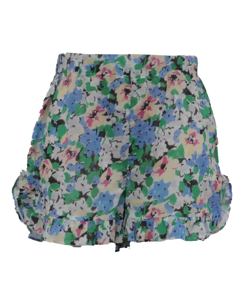Ganni Shorts mit Rüschenborten - Weiß Weiß