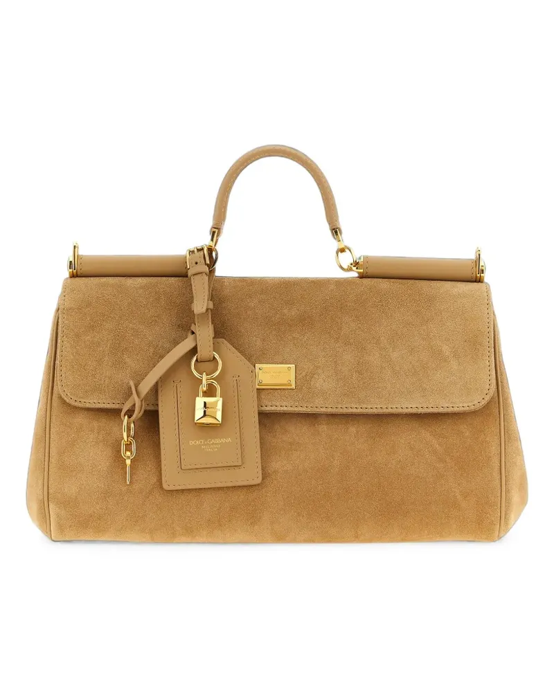 Dolce & Gabbana medium My Sicily handbag in split calfskin - Nude Nude