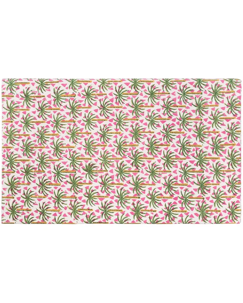 Les-Ottomans Tischdecke mit Palmenmotiv - Rosa Rosa