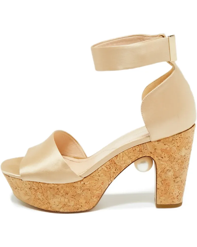 Nicholas Kirkwood satin-effect platform sandals - Nude Nude