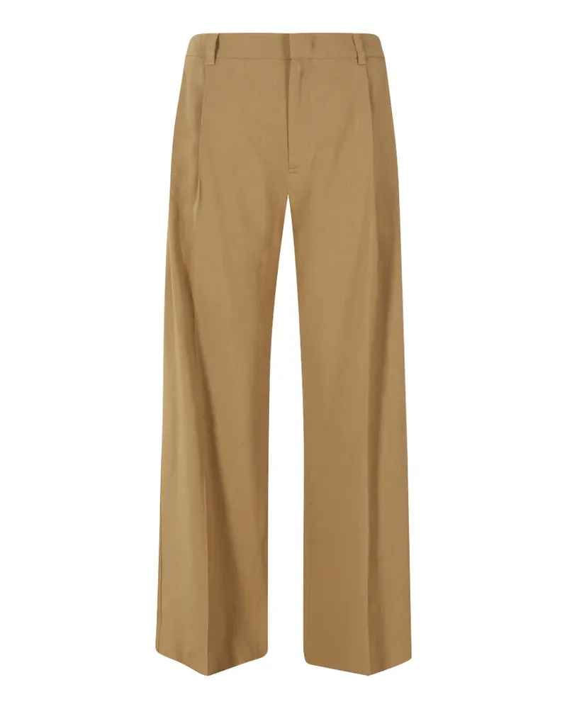 TELA pleat-detail wide-leg trousers - Nude Nude