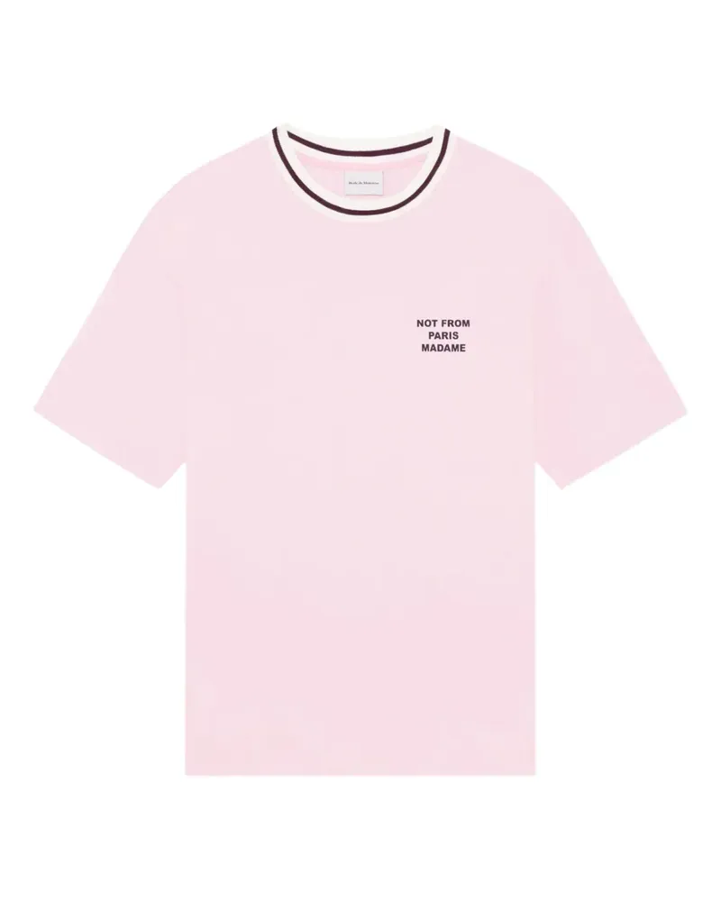 Drôle de Monsieur striped-trim T-shirt - Rosa Rosa
