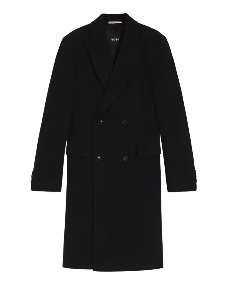 HUGO BOSS Doppelreihiger Mantel - Schwarz Schwarz