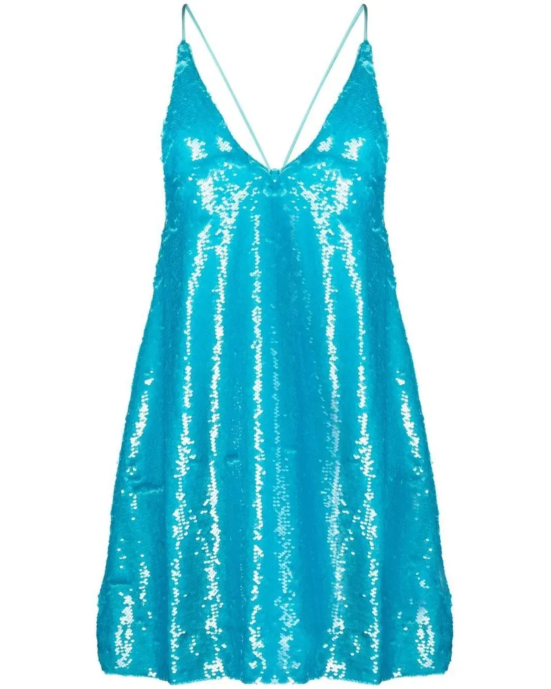 Ganni Camisole-Kleid mit Pailletten - Blau Blau