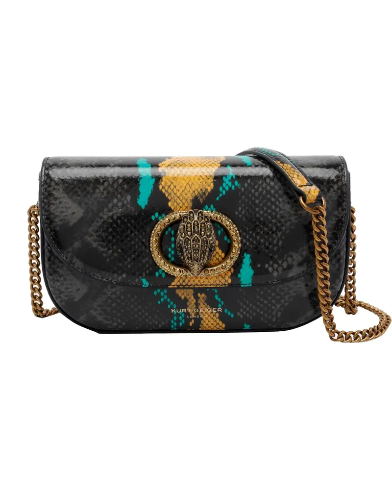 Kurt Geiger snakeskin-effect clutch bag - Schwarz Schwarz