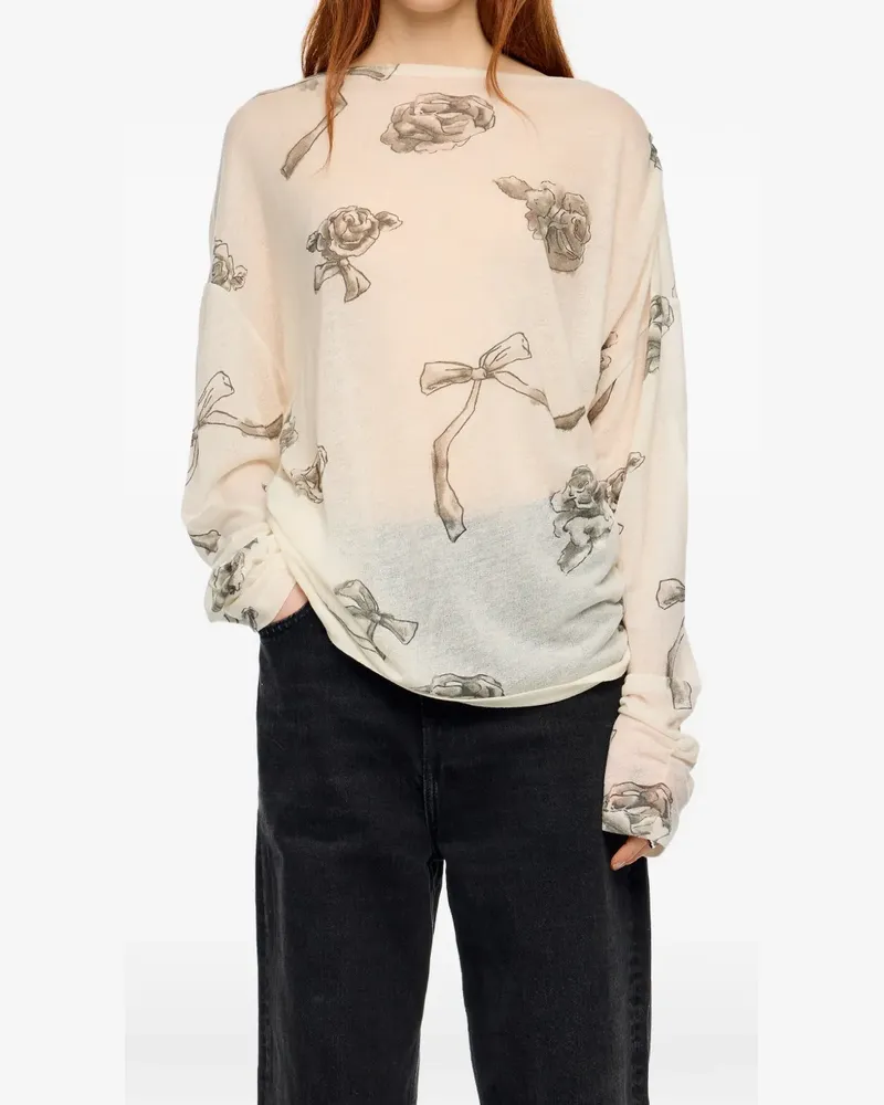 BIMBA Y LOLA Oberteil mit grafischem Print - Weiß Weiß