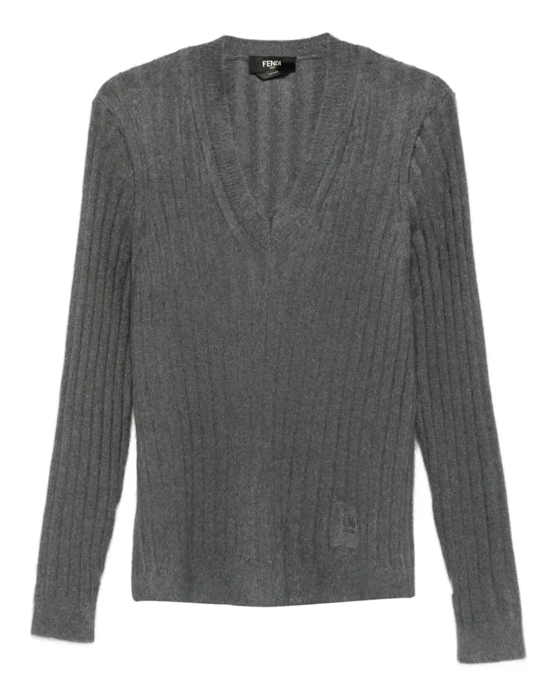 Fendi Pullover mit V-Ausschnitt - Grau Grau