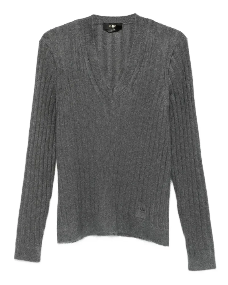 Fendi Pullover mit V-Ausschnitt - Grau Grau