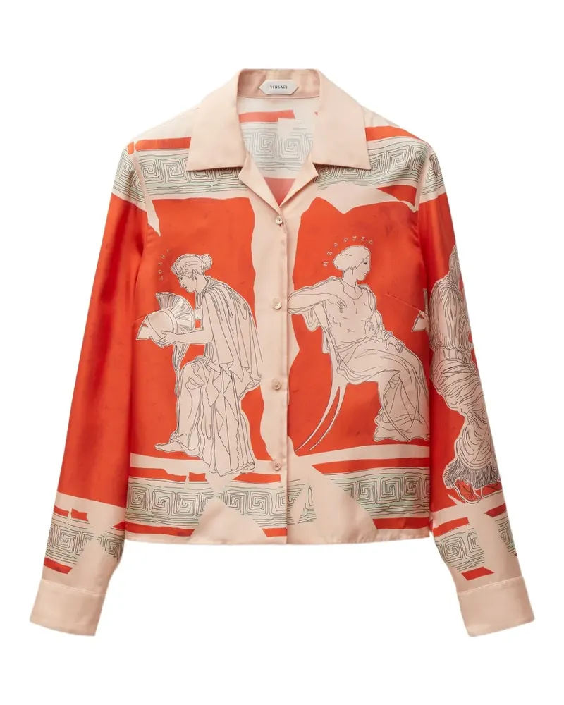 Versace Hemd mit Greca-Print - Orange Orange