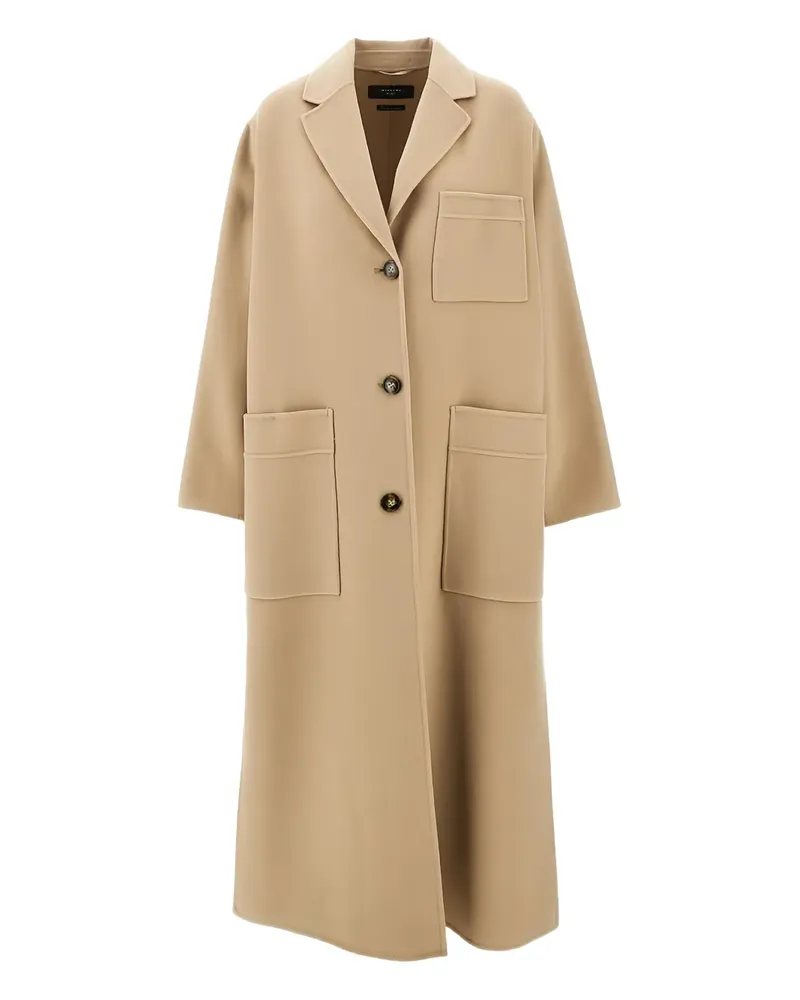 Max Mara button fastening parka coat - Nude Nude