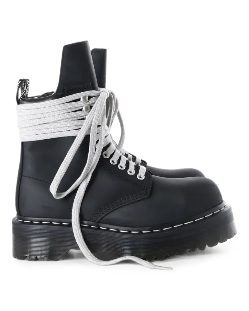 Rick Owens x Dr. Martens Quad Sole Steel Schnürstiefel mit Plateau - Schwarz Schwarz