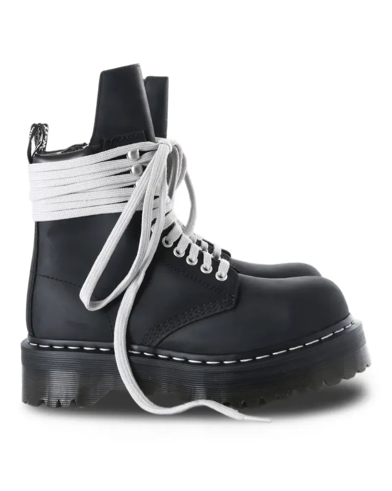 Rick Owens x Dr. Martens Quad Sole Steel Schnürstiefel mit Plateau - Schwarz Schwarz