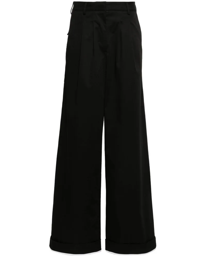 Palm Angels Gerade Hose mit Falten - Schwarz Schwarz