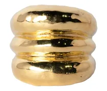 Parts Of Four Stack Sterlingsilber-Ring mit Rillen Gold