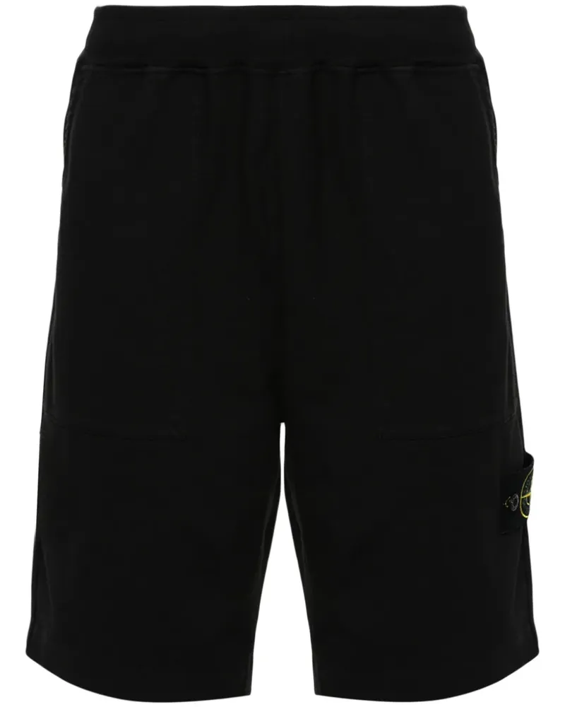 Stone Island Joggingshorts mit Kompass-Patch - Schwarz Schwarz