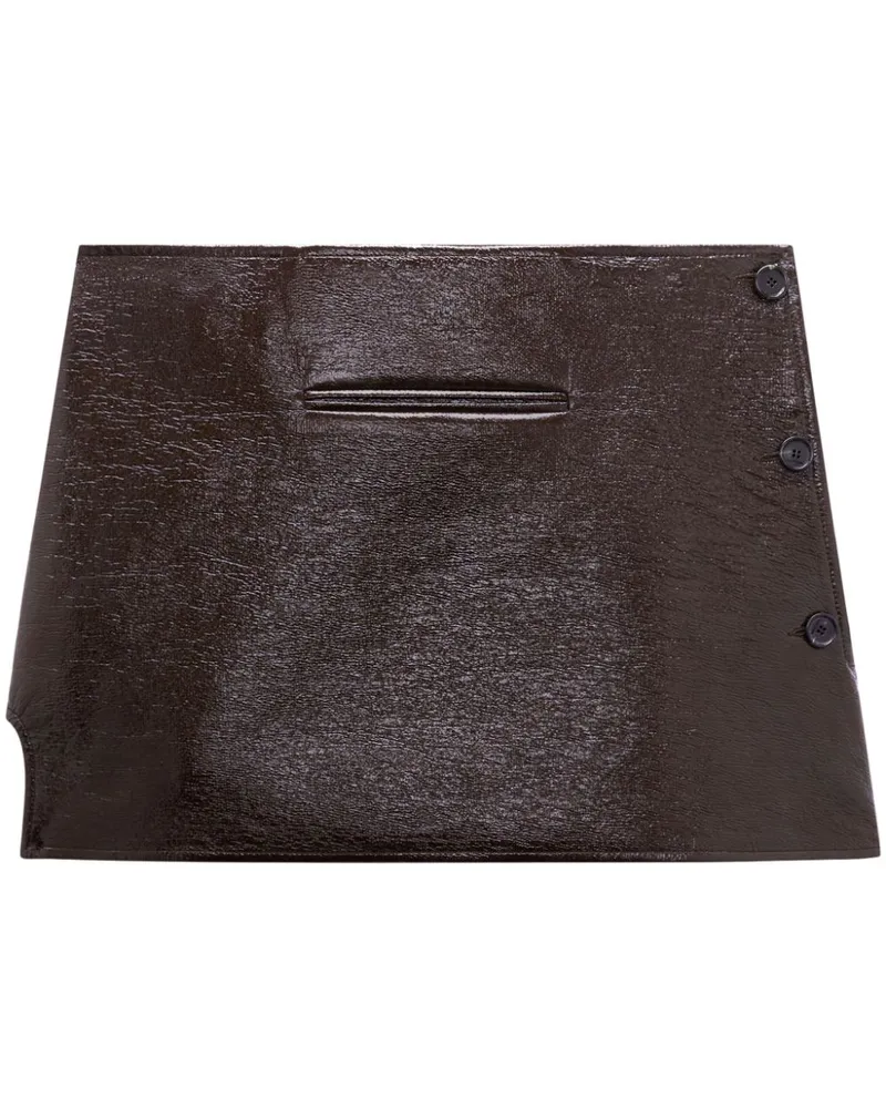 Courrèges Oblique Minirock aus Vinyl - Braun Braun