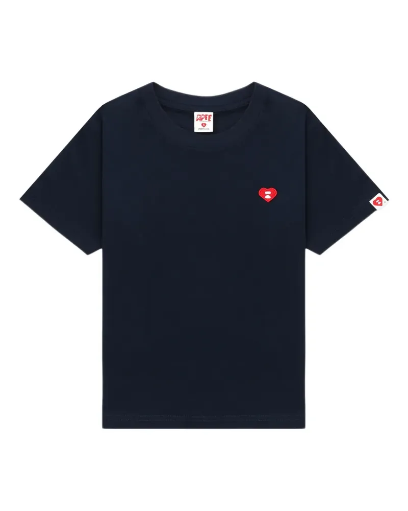BAPE T-Shirt mit Herz-Applikation - Blau Blau