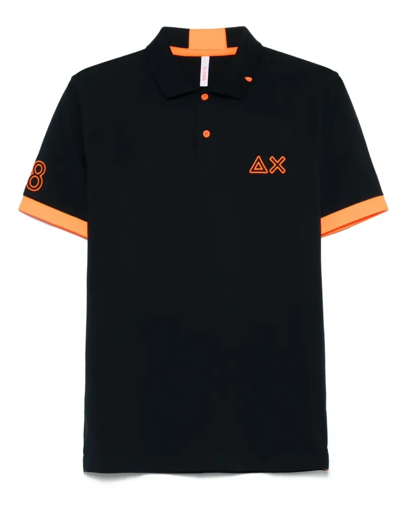 Sun68 Poloshirt mit Logo-Stickerei - Blau Blau