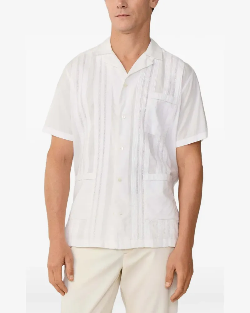 Hackett Guayabera Hemd mit Salcombe-Kragen - Weiß Weiß