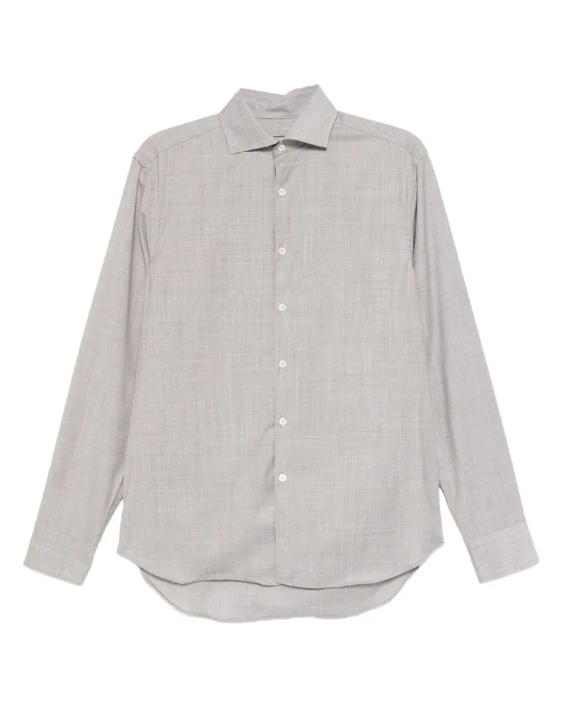 Canali Oxford-Hemd aus Wolle - Grau Grau